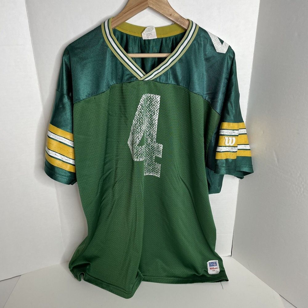 Vintage Brett Favre Jersey, Green Bay Packers, 2XL, Wilson, Green, - Picture 2 of 8